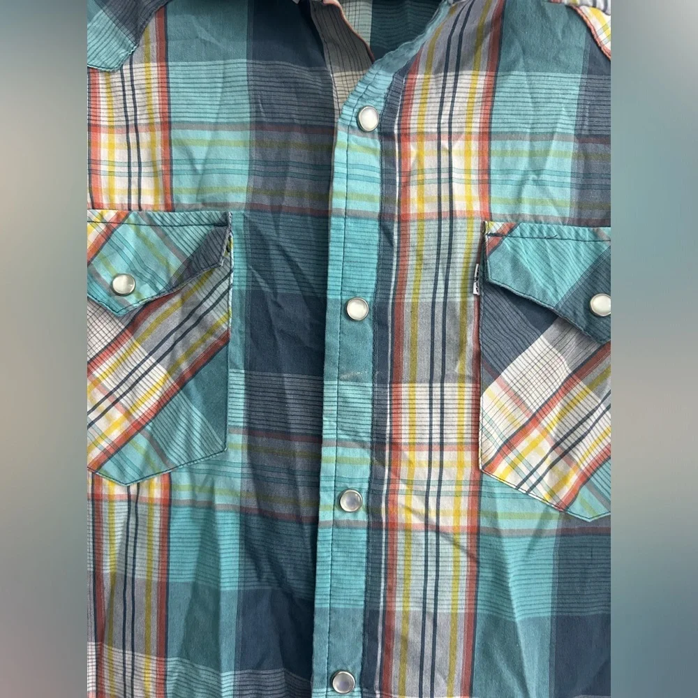 Levi's Men's Multicolored Plaid Button Down Long Sleeve Shirt